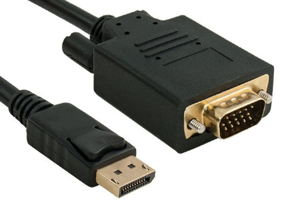 DisplayPort Male to VGA Male Cable With Latch AllCables4U