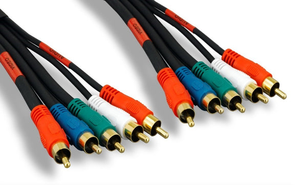 Premium 5 RCA Male to 5 RCA Male Component Video + Audio Cable AllCables4U