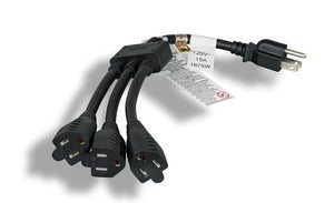 14AWG NEMA 5-15P to NEMA 5-15R ╳ 3 Splitter Power Cord AllCables4U