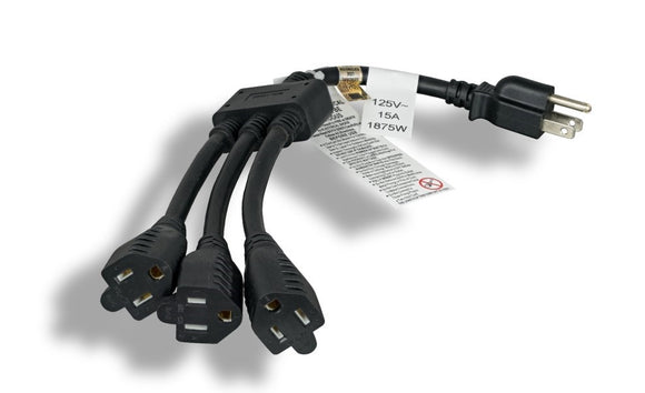 14AWG NEMA 5-15P to NEMA 5-15R ╳ 3 Splitter Power Cord AllCables4U