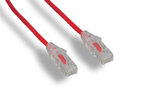 Red Color Slim Cat6a UTP Snagless Network Patch Cable AllCables4U