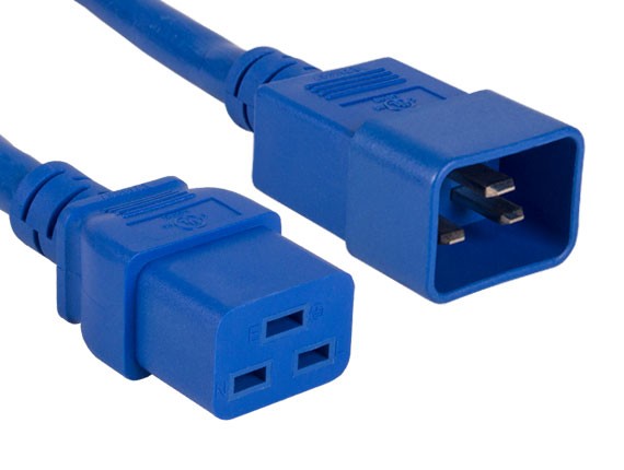 Blue Color 12AWG IEC-60320-C20 to IEC-60320-C19 Universal Jumper Power Cord AllCables4U