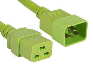 Green Color 12AWG IEC-60320-C20 to IEC-60320-C19 Universal Jumper Power Cord AllCables4U