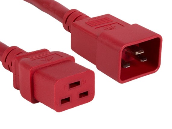 Red Color 12AWG IEC-60320-C20 to IEC-60320-C19 Universal Jumper Power Cord AllCables4U