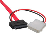 Slimline SATA 13-Pin to SATA 7-Pin + 4-Pin Molex Power Cable AllCables4U