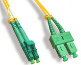 Duplex Single-Mode LC/APC To SC/APC 9 /125 Fiber Optic Cable AllCables4U