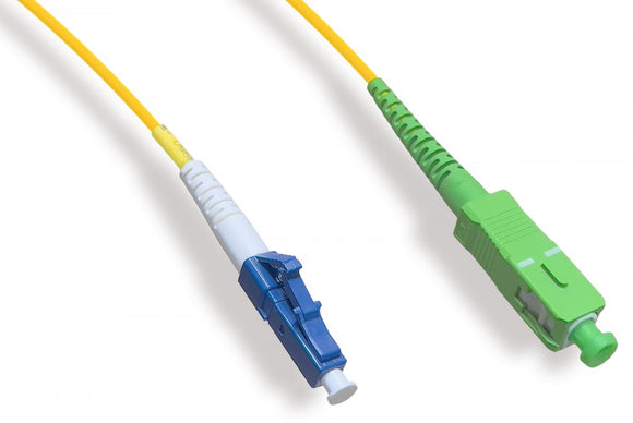 Simplex Single-Mode LC/UPC To SC/APC 9 /125 Fiber Optic Cable AllCables4U