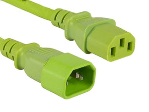 Green Color 14AWG IEC-60320-C14 to IEC-60320-C13 Universal Jumper Power Cord AllCables4U