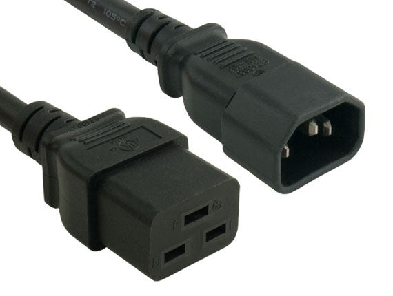 Black Color 14AWG IEC-60320-C14 to IEC-60320-C19 Universal Jumper Power Cord AllCables4U