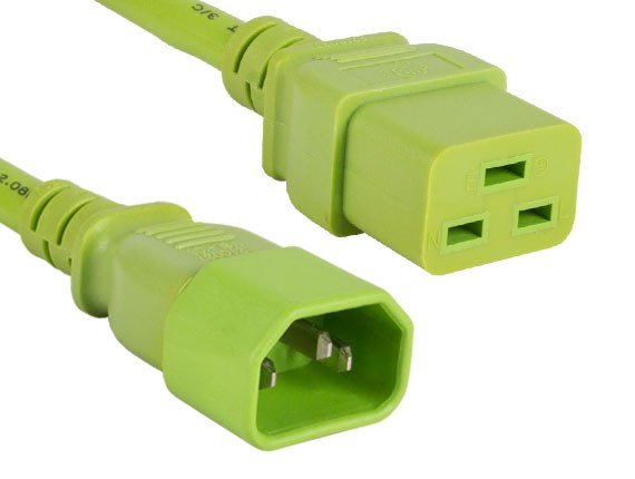 Green Color 14AWG IEC-60320-C14 to IEC-60320-C19 Universal Jumper Power Cord AllCables4U