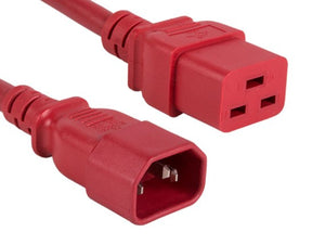 Red Color 14AWG IEC-60320-C14 to IEC-60320-C19 Universal Jumper Power Cord AllCables4U