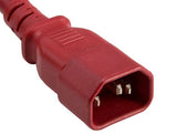 Red Color 14AWG IEC-60320-C15 to IEC-60320-C14 Universal Jumper Power Cord AllCables4U