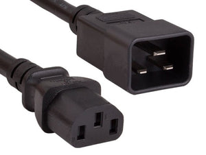 Black Color 14AWG IEC-60320-C20 to IEC-60320-C13 Universal Jumper Power Cord AllCables4U