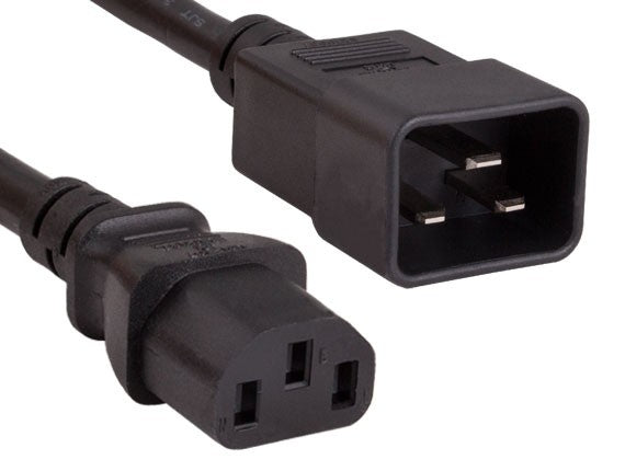 Black Color 14AWG IEC-60320-C20 to IEC-60320-C13 Universal Jumper Power Cord AllCables4U