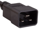 Black Color 14AWG IEC-60320-C20 to IEC-60320-C13 Universal Jumper Power Cord AllCables4U