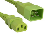 Green Color 14AWG IEC-60320-C20 to IEC-60320-C13 Universal Jumper Power Cord AllCables4U