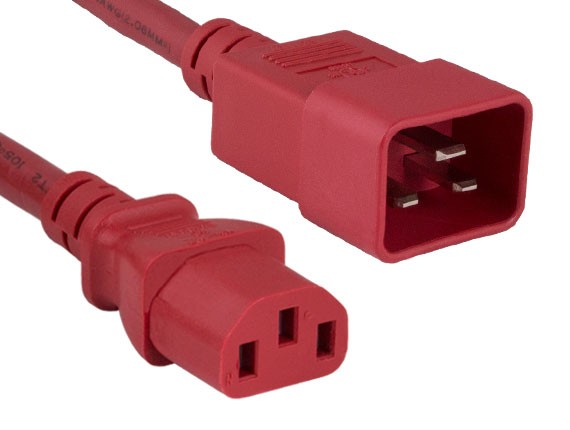 Red Color 14AWG IEC-60320-C20 to IEC-60320-C13 Universal Jumper Power Cord AllCables4U