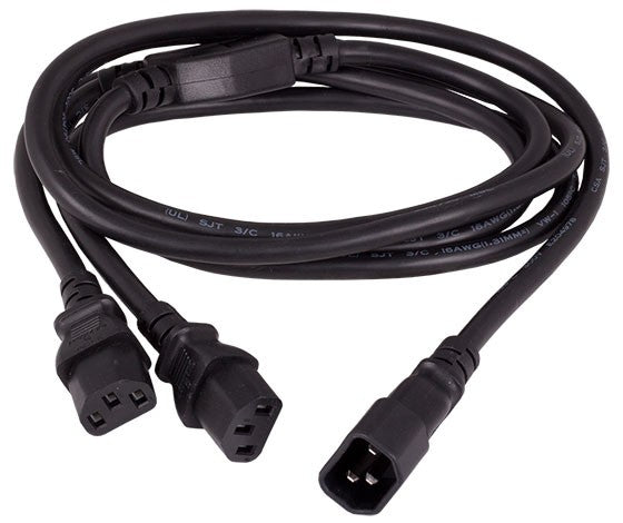 16AWG IEC-60320-C14 to IEC-60320-C13 ╳ 2 Splitter Power Cord AllCables4U