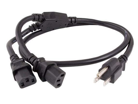 16AWG NEMA 5-15P to IEC-60320-C13 ╳ 2 Splitter Power Cord AllCables4U