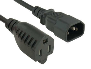 18AWG IEC-60320-C14 to NEMA 5-15R Universal Jumper Power Cord AllCables4U