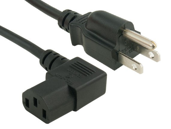 18AWG NEMA 5-15P to IEC-60320-C13 Right Angle Universal Jumper Power Cord AllCables4U