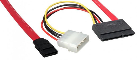 SATA 7-Pin+15-Pin to SATA 4-Pin Power Cable AllCables4U