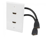 2-Port HDMI Wall Plate With Cable AllCables4U