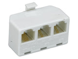 RJ11 6P4C 2 Line Male to 3 ╳ Female Modular T-Adapter AllCables4U
