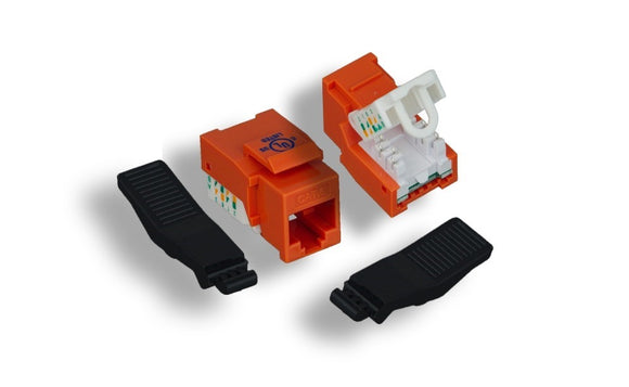 Orange Color Cat6 Tool-Less Keystone Jack AllCables4U