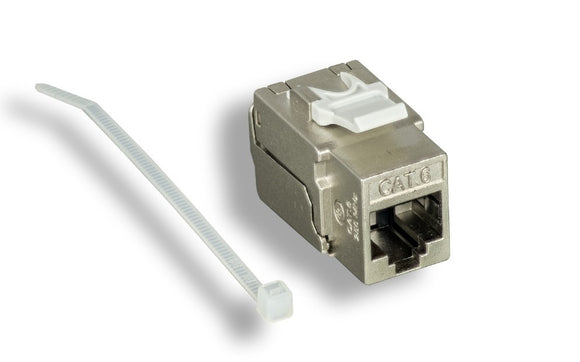 Silver Color Cat6 Shielded 110 Type Punch Down Keystone Jack AllCables4U