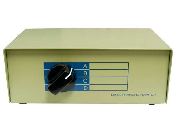 4-Way ABCD DB15 Female Manual Data Switch Box AllCables4U