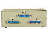 2-WAY AB DB25 Female Manual Data Switch box AllCables4U