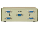 Rotary Dial Style 4-Way VGA HD15 Manual Data Switch Box AllCables4U