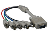 Standard VGA HD15 Male to 5 ╳ BNC Female Monitor Cable AllCables4U
