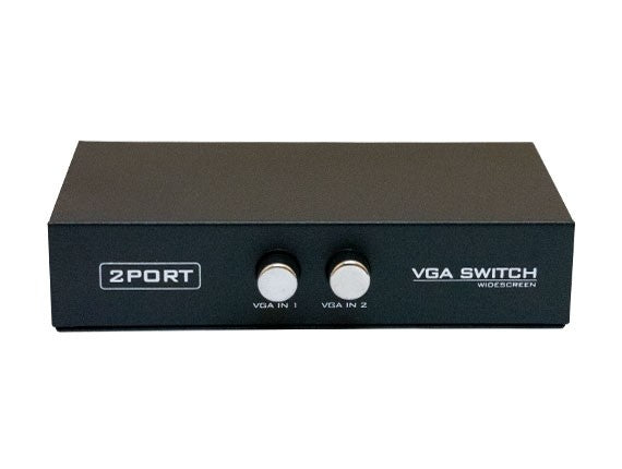 Push Button Style 2-Way VGA HD15 Manual Data Switch Box AllCables4U