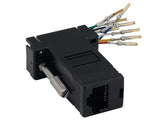Black Color DB9 Female to RJ45 Modular Adapter AllCables4U