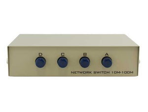 Push Button Style 4-Way RJ45 Manual Data Switch Box AllCables4U