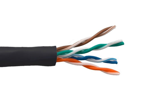 Black Color Cat5e 350MHZ UTP Solid Bulk Ethernet Cable AllCables4U