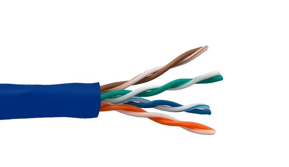 Blue Color Cat5e 350MHZ UTP Solid Bulk Ethernet Cable AllCables4U