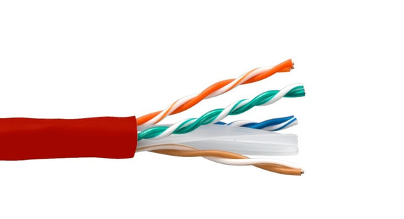 Red Color Cat6 550MHZ CMR UTP Solid Bulk Ethernet Cable AllCables4U