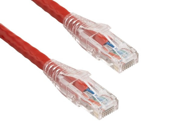 Red Color Cat6 UTP Snagless Network Patch Cable With Clear Boot AllCables4U