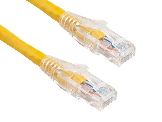 Yellow Color Cat6 UTP Snagless Network Patch Cable With Clear Boot AllCables4U