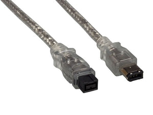 Clear Color 9-Pin to 6-Pin IEEE1394b FireWire Cable AllCables4U