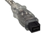 Clear Color 9-Pin to 6-Pin IEEE1394b FireWire Cable AllCables4U