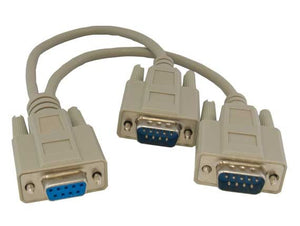 DB9 Female to 2 ╳ DB9 Male RS-232 Serial Splitter Cable AllCables4U