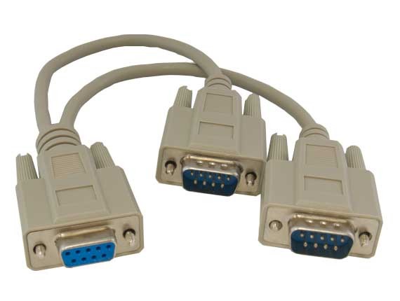 DB9 Female to 2 ╳ DB9 Male RS-232 Serial Splitter Cable AllCables4U