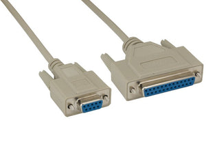 DB9 Female to DB25 Female Null Modem Cable AllCables4U