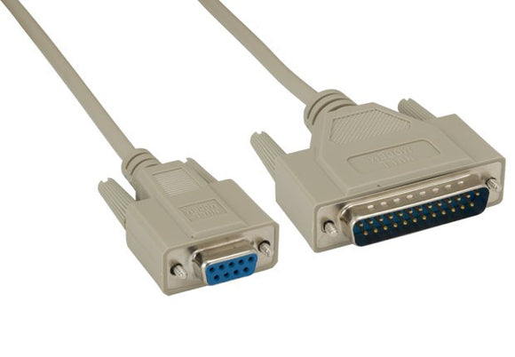 DB9 Female to DB25 Male Null Modem Cable AllCables4U