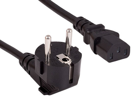 European Schuko CEE 7/7 Right Angle to IEC-60320-C13 Power Cord AllCables4U