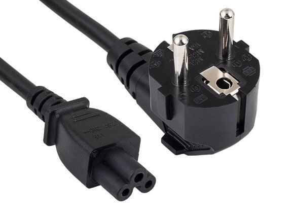 European Schuko CEE 7/7 Right Angle to IEC-60320-C5 Notebook Power Cord AllCables4U